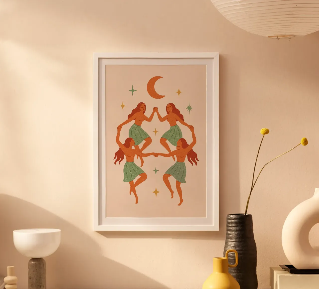 The Moon Sisters No 02 poster con telaio in plastica da treechild