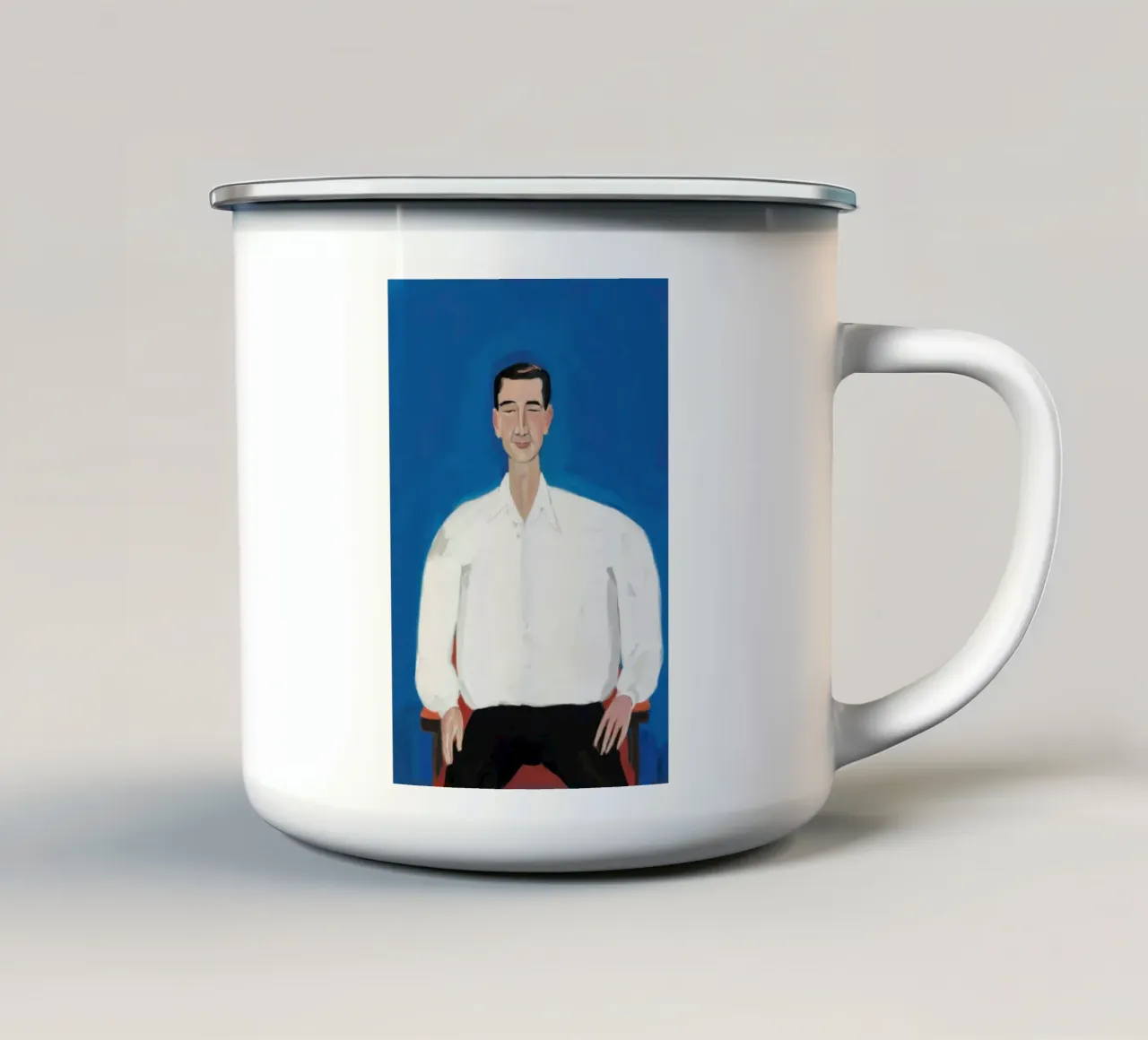 Uomo in blu tazza in smalto da Irish Strokes