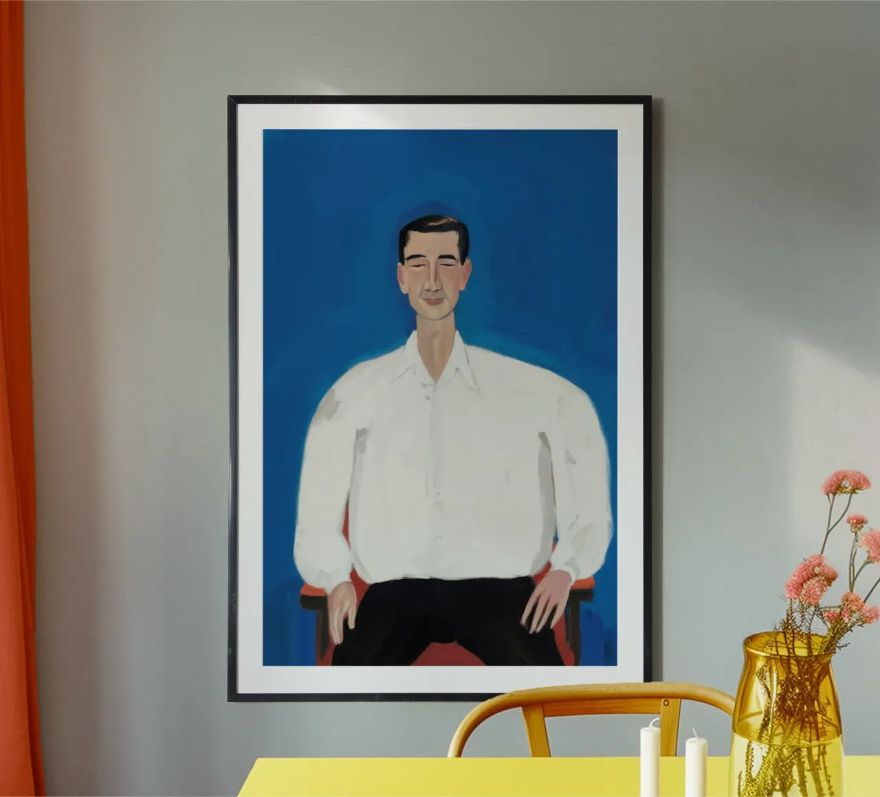 Man in Blauw poster van Irish Strokes