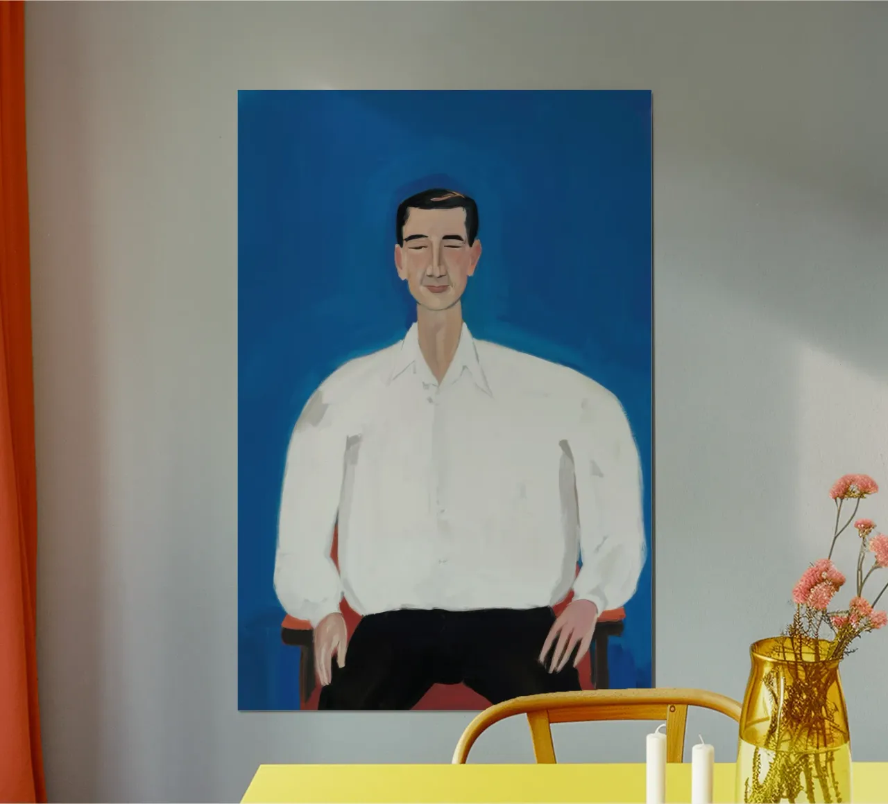 Man in Blauw poster van Irish Strokes