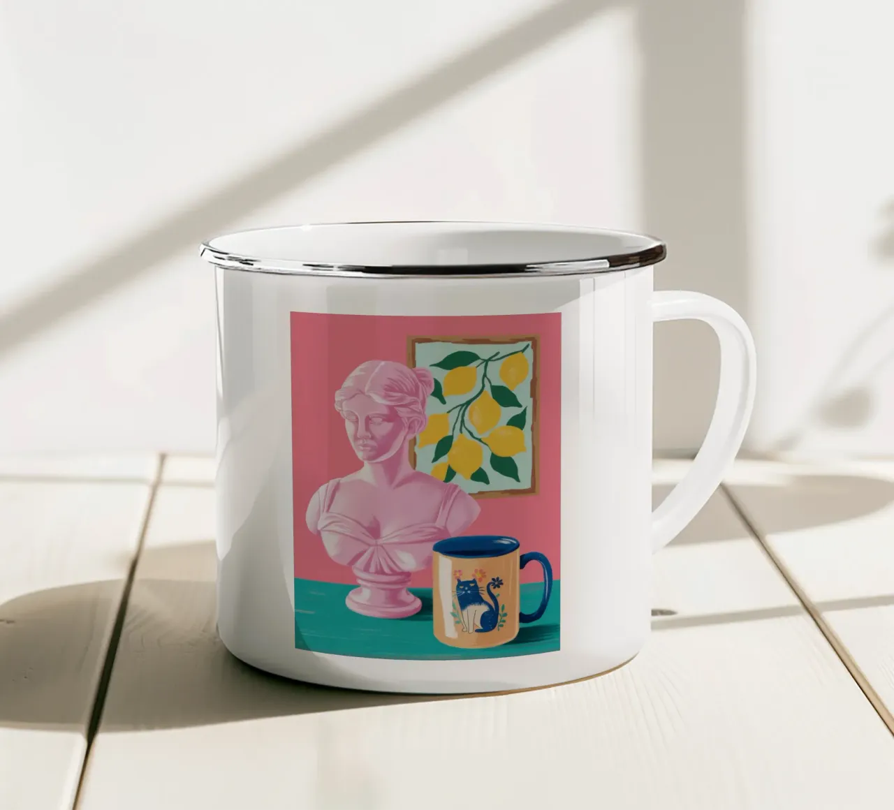 Pop Art Antichità tazza in smalto da Selene Shade