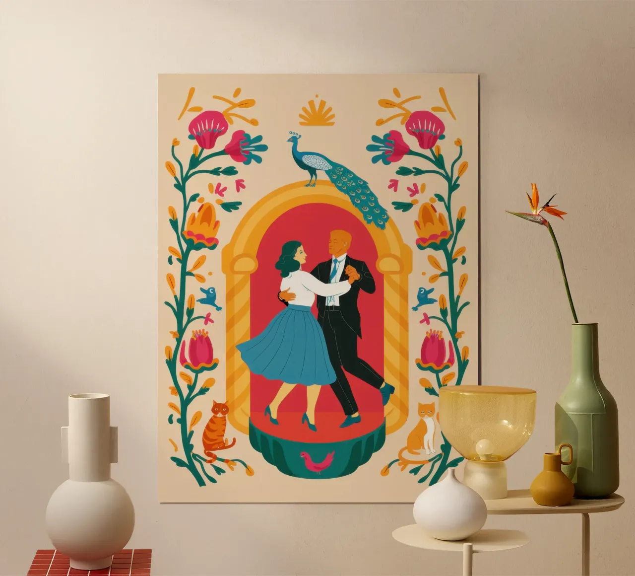 Ballerini dell'Arco del Pavone poster da Luna Aura