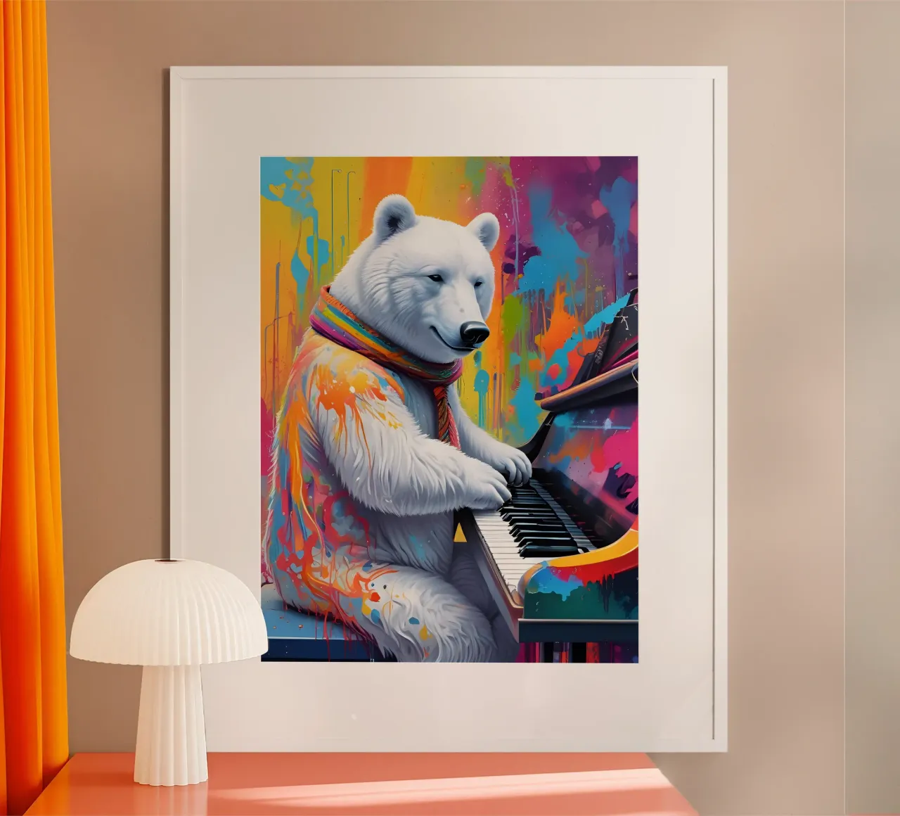 Orso bianco che suona il pianoforte poster da MakArena