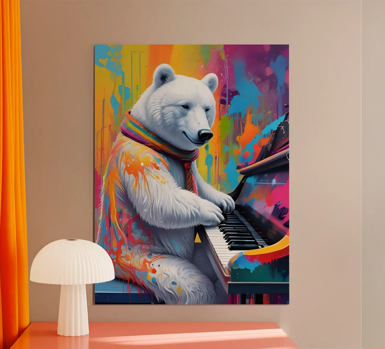 Orso bianco che suona il pianoforte poster da MakArena