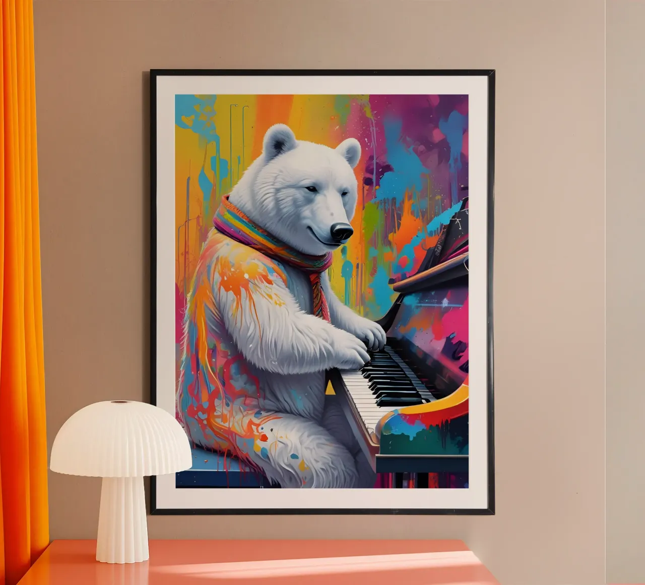 Orso bianco che suona il pianoforte poster da MakArena