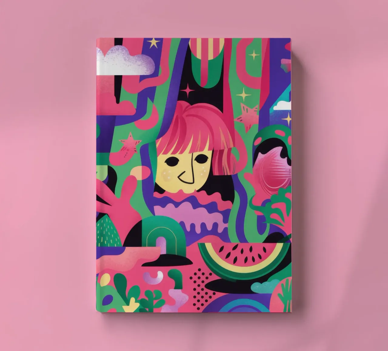Neon Dreamscape Frenzy notebook by Selene Shade