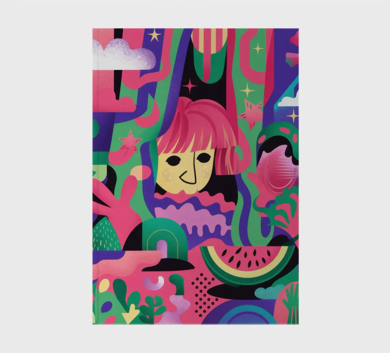 Neon Dreamscape Frenzy notebook by Selene Shade