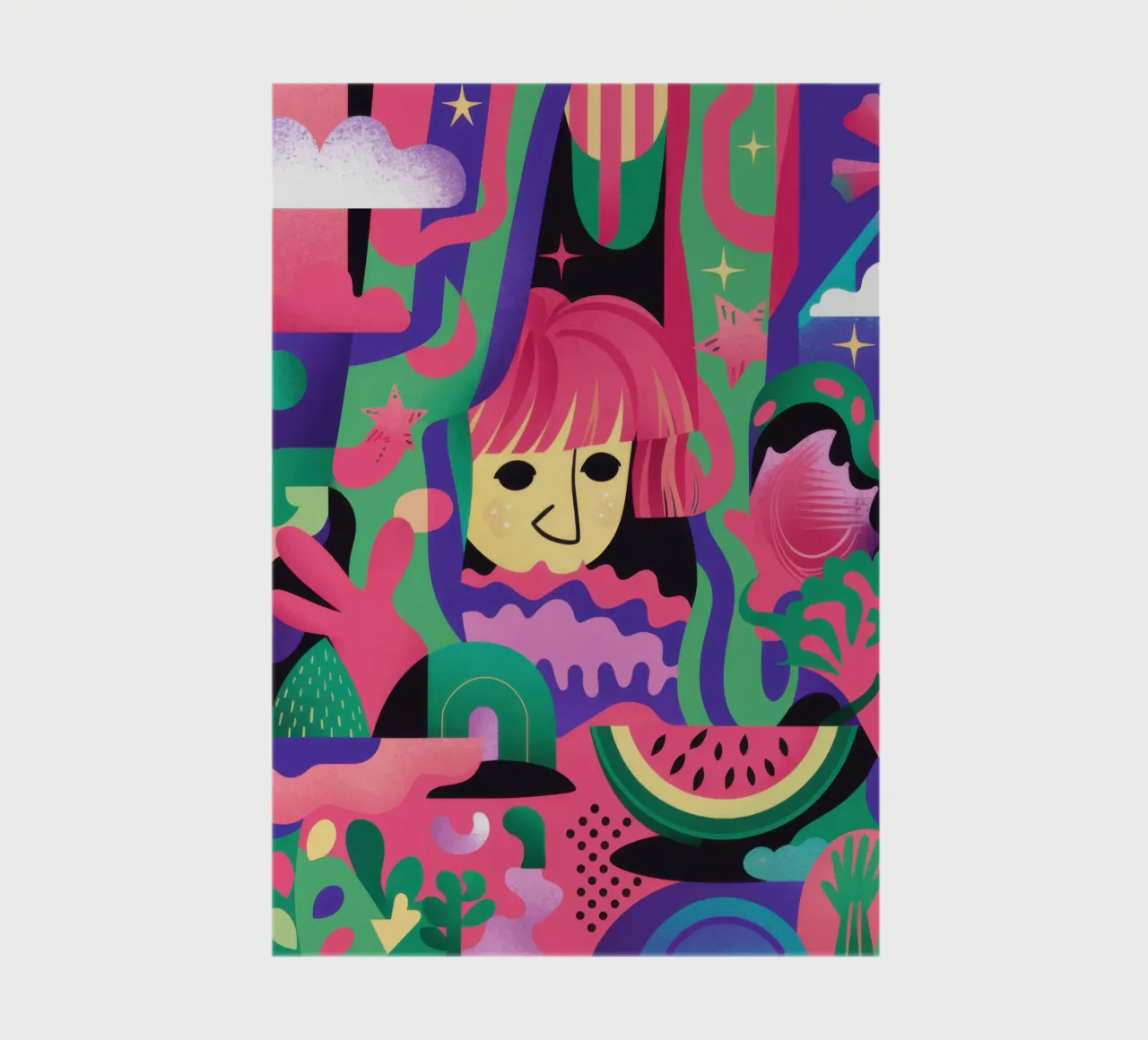 Neon Dreamscape Frenzy notebook by Selene Shade