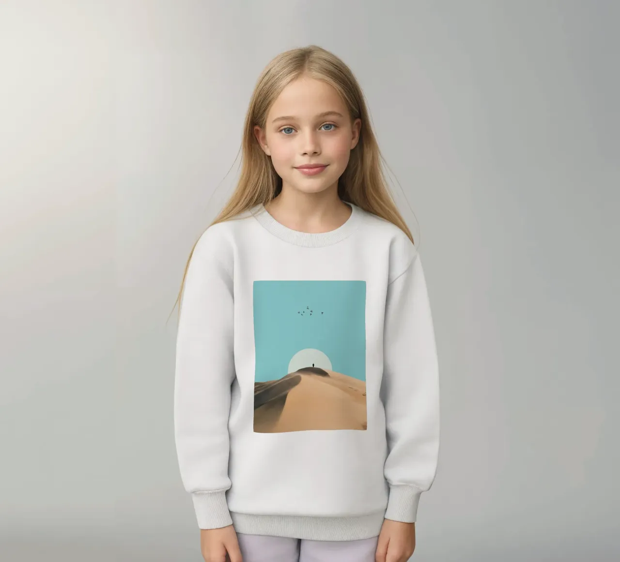 Poster minimalista Dune del deserto felpa bambino da Dapidoka