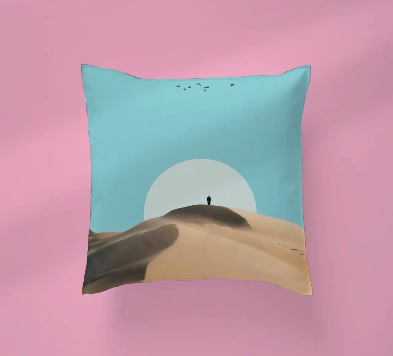 Poster minimalista Dune del deserto cuscino da Dapidoka