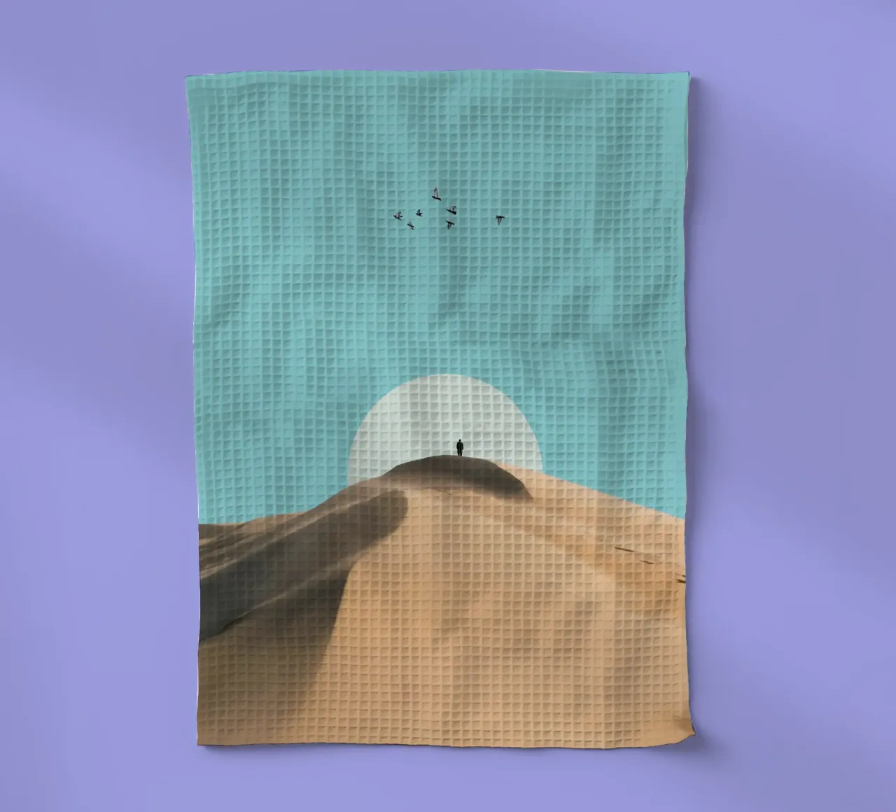 Affiche minimaliste Desert Dune torchon de Dapidoka