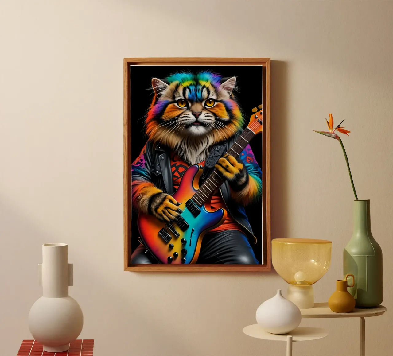 Manul-Rocker-Musik Leinwand mit Schattenfugenrahmen von MakArena