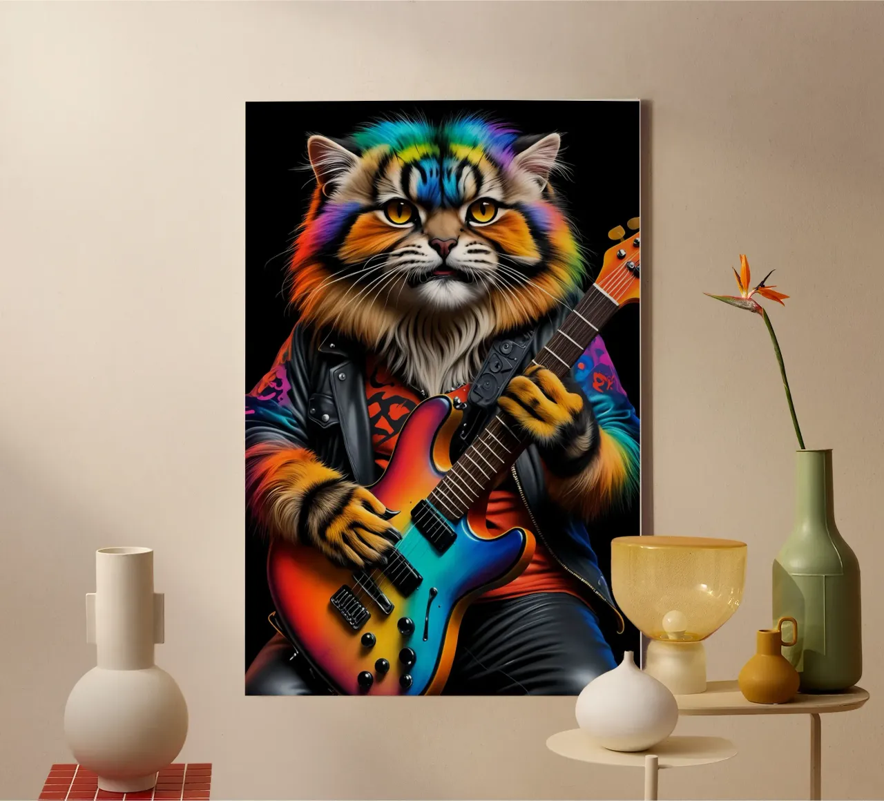 Manul-Rocker-Musik Leinwand mit Schattenfugenrahmen von MakArena
