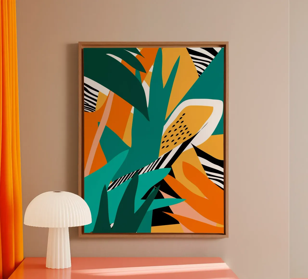 Jungle Abstract canvas met Baklijst van ThingDesign