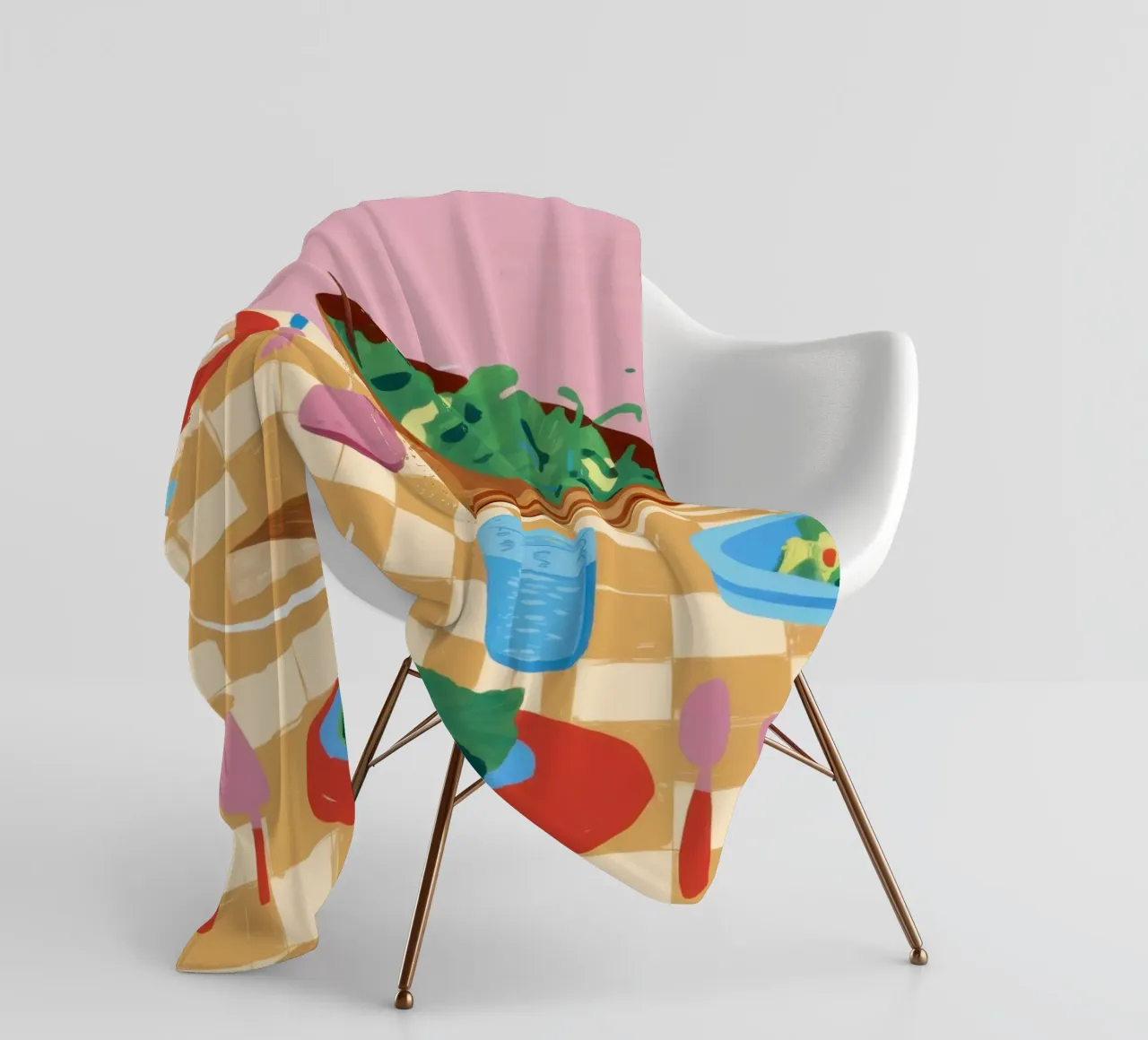 Pranzo in tessuto a scacchi coperta in pile da Luna Aura