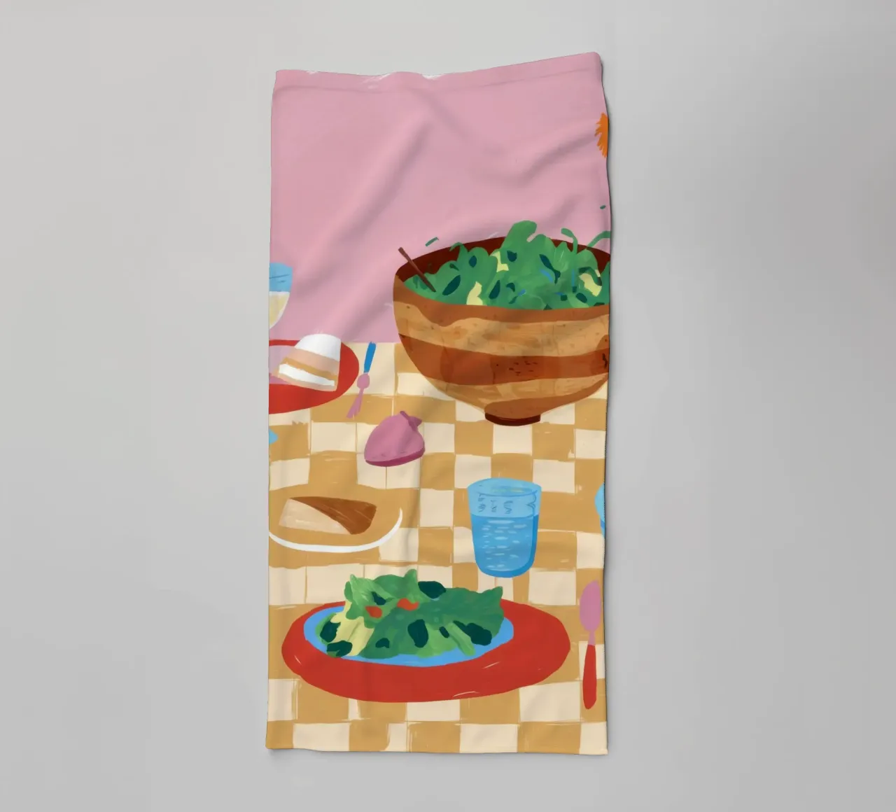 Pranzo in tessuto a scacchi asciugamano da bagno da Luna Aura