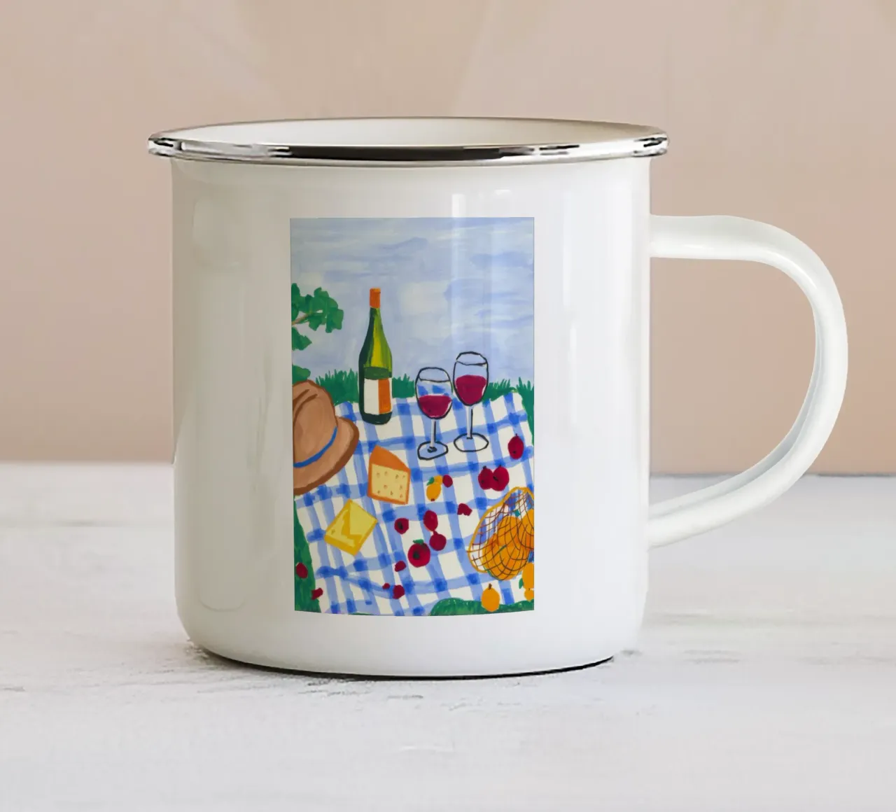 Sogno di un picnic pastorale tazza in smalto da Selene Shade