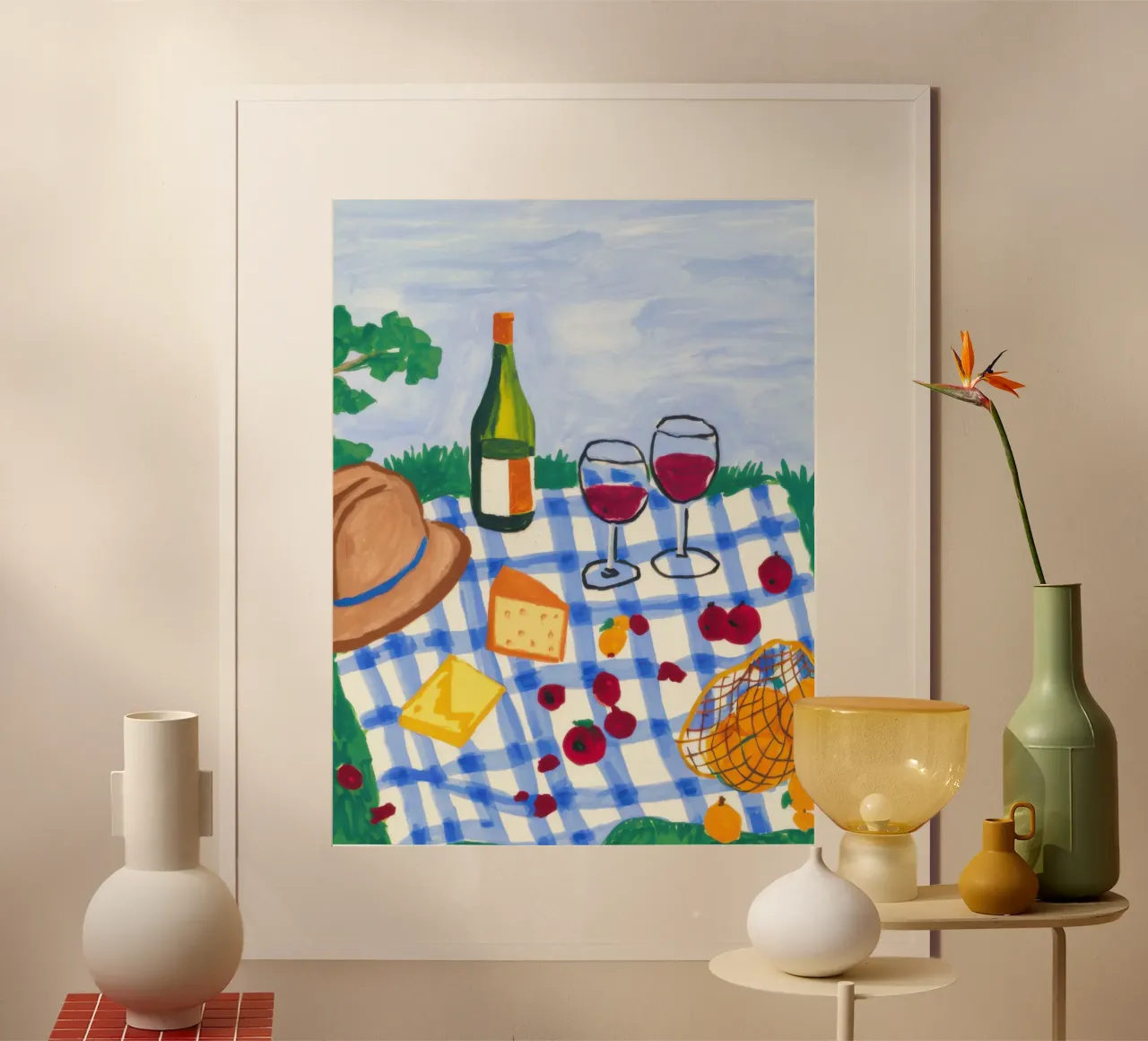 Sogno di un picnic pastorale poster con telaio in plastica da Selene Shade