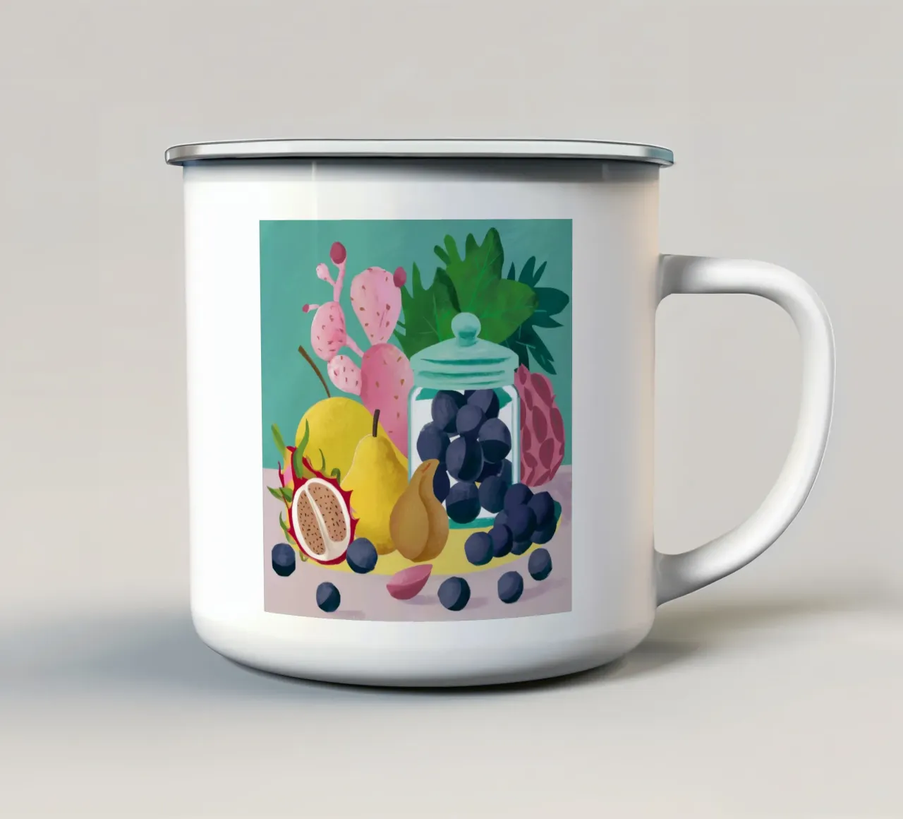 Frutta verdeggiante in abbondanza tazza in smalto da Selene Shade