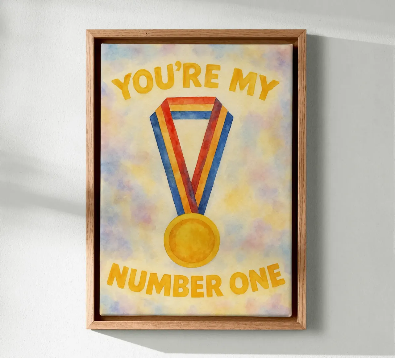 you are my number one drawing illustration canvas with Floater frame by citralake