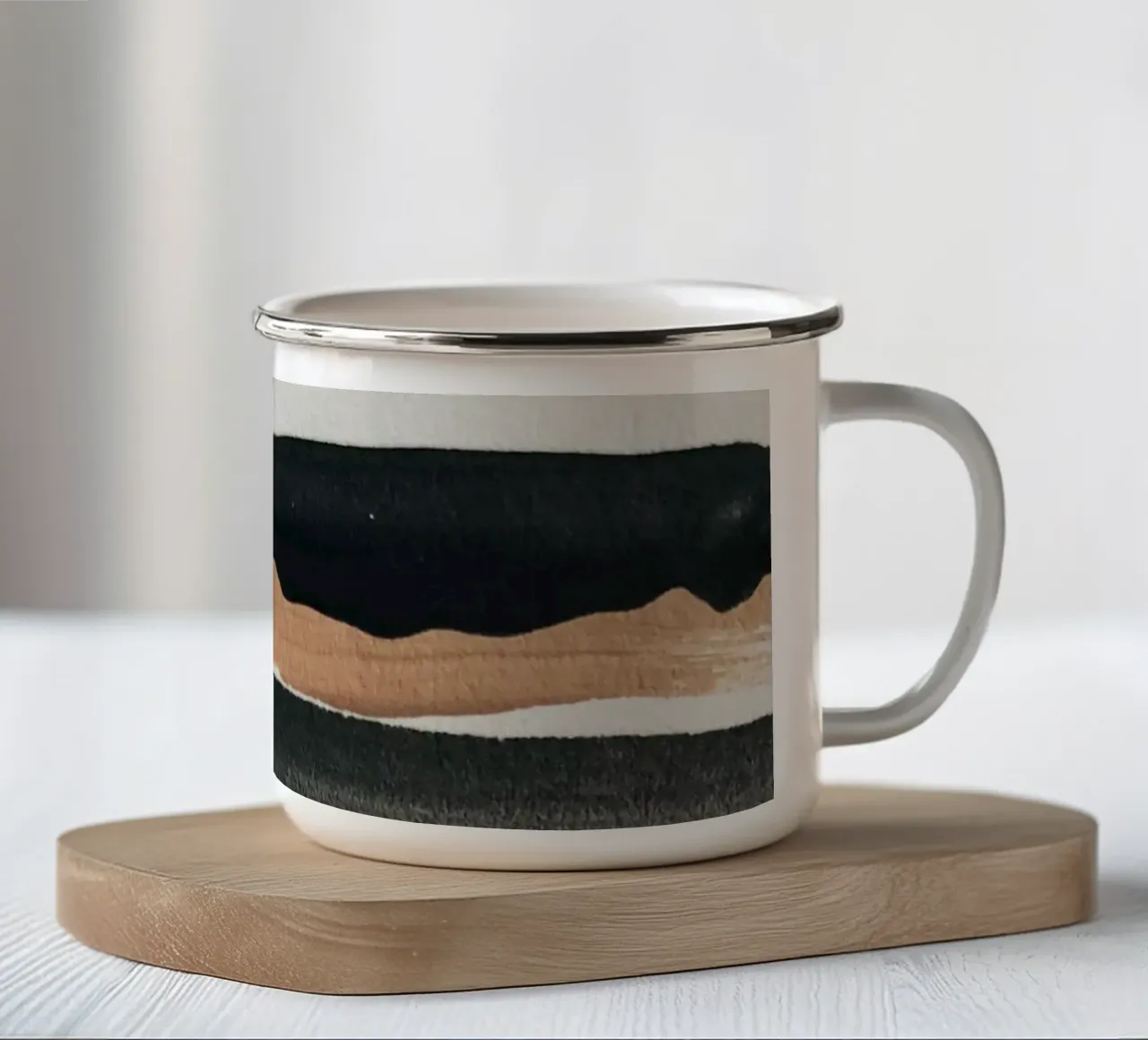 abstract minimaal 12 emaille mok van ThingDesign