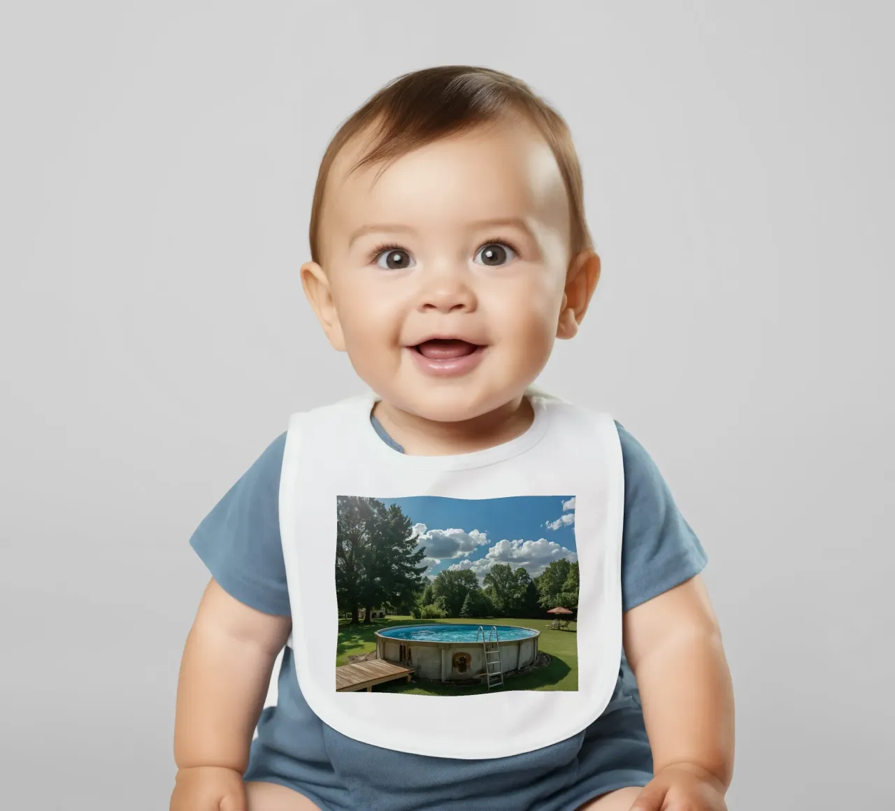 Piscina fuori terra con scala e terrazza in cortile bavaglino da DesignDoodle
