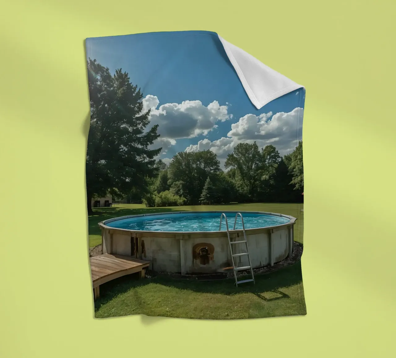 Piscina fuori terra con scala e terrazza in cortile coperta in pile da DesignDoodle