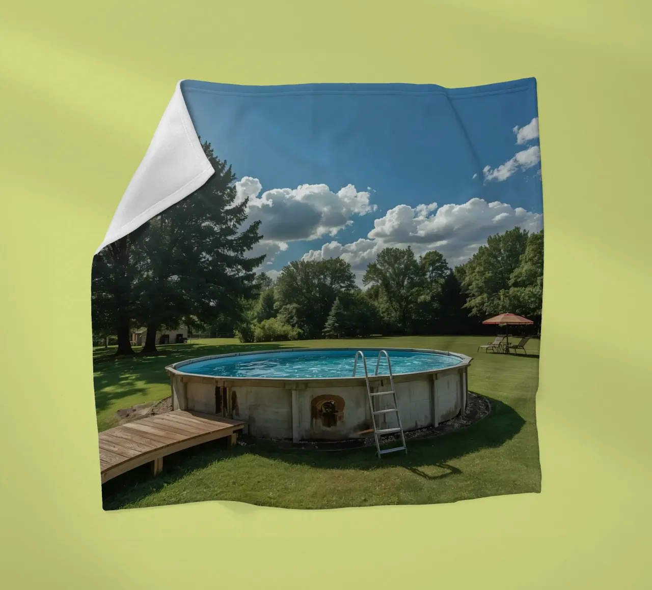 Piscina fuori terra con scala e terrazza in cortile coperta in pile da DesignDoodle