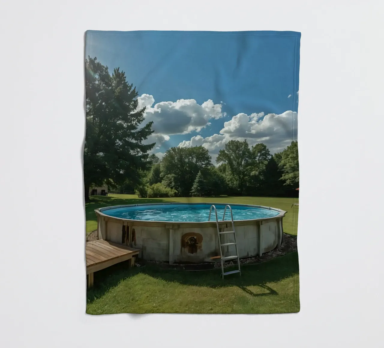 Piscina fuori terra con scala e terrazza in cortile coperta in pile da DesignDoodle