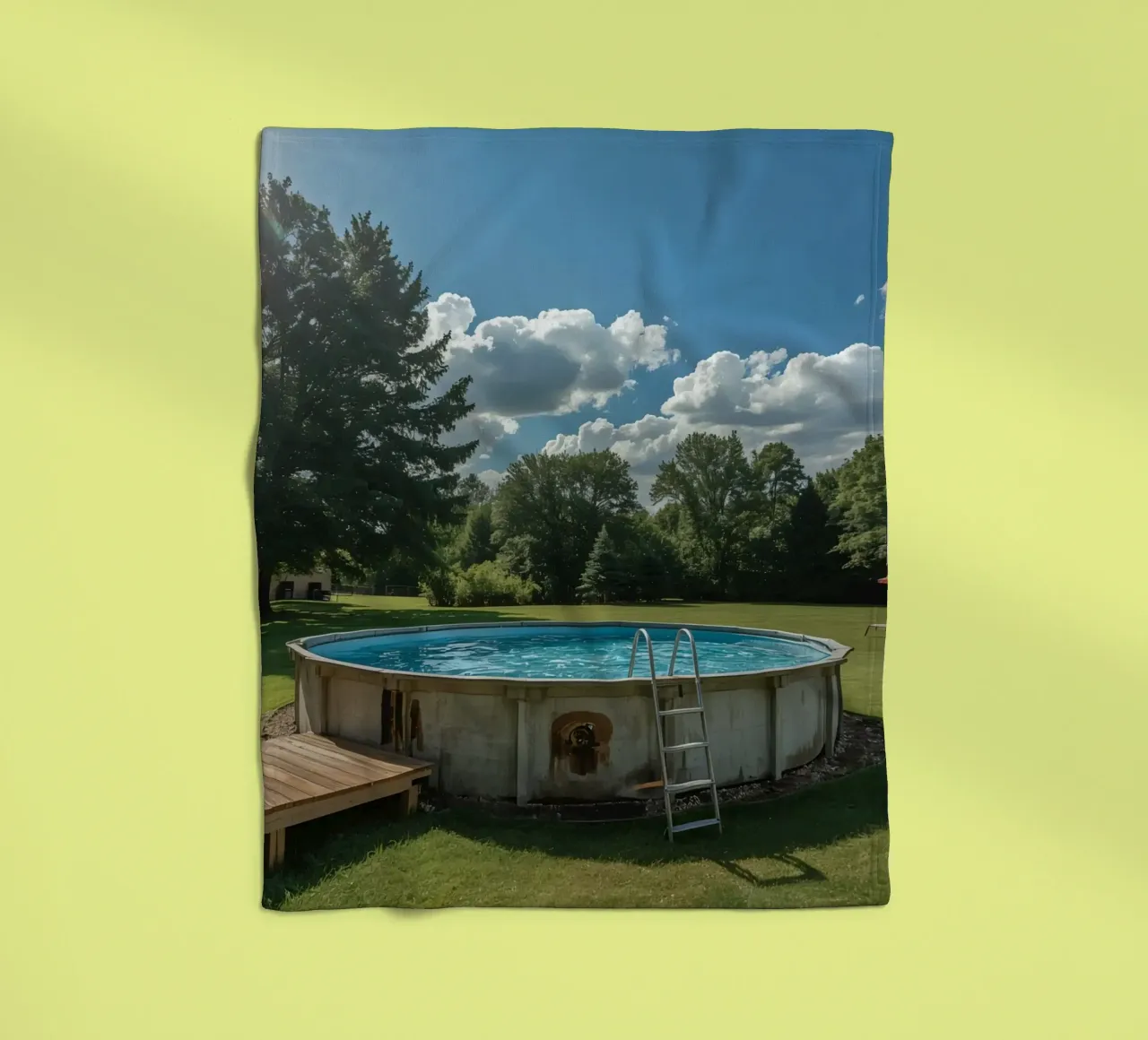 Piscina fuori terra con scala e terrazza in cortile coperta in pile da DesignDoodle