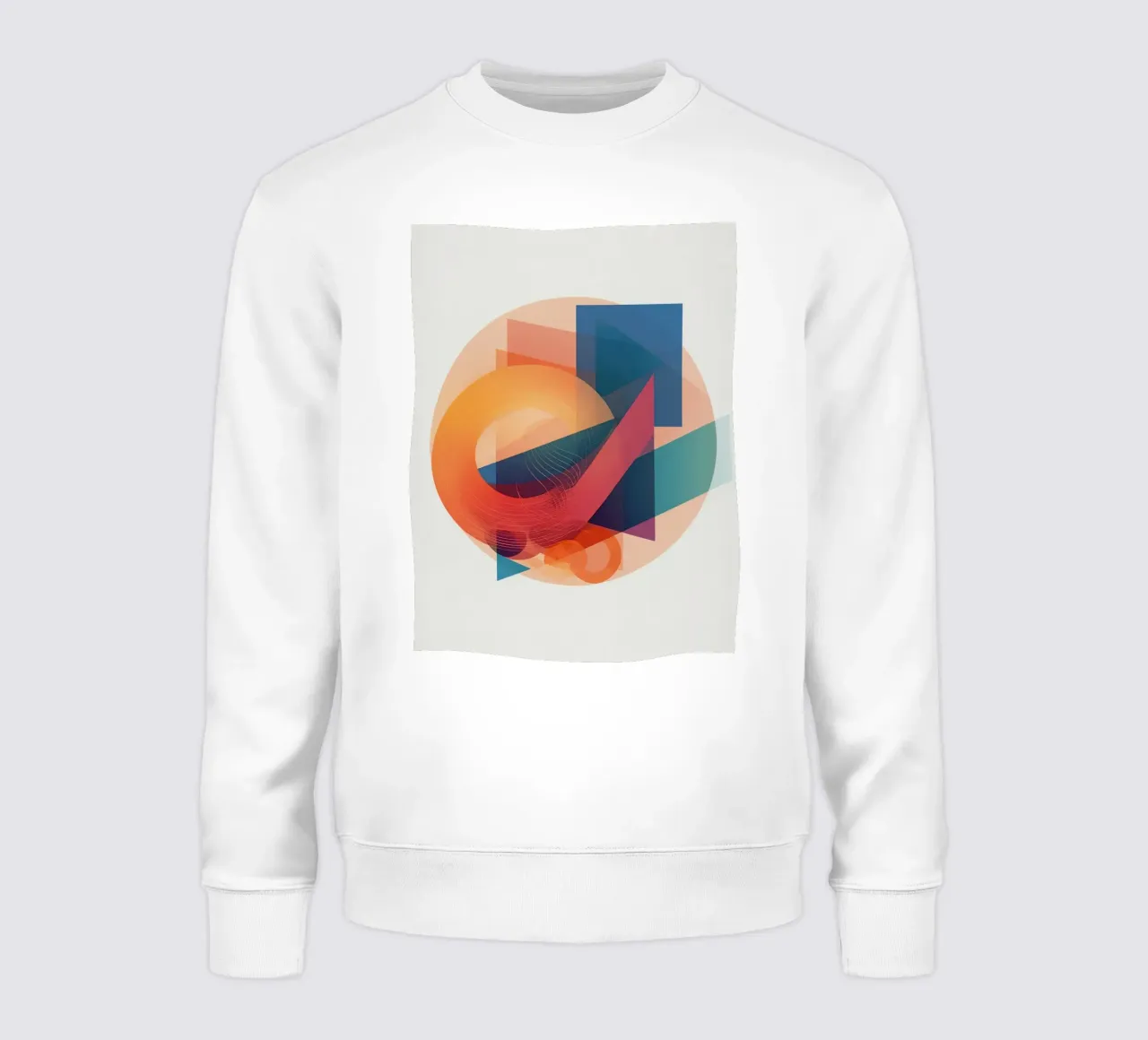 Composición geométrica abstracta con círculos, cuadrados y triángulos sudadera de DesignDoodle