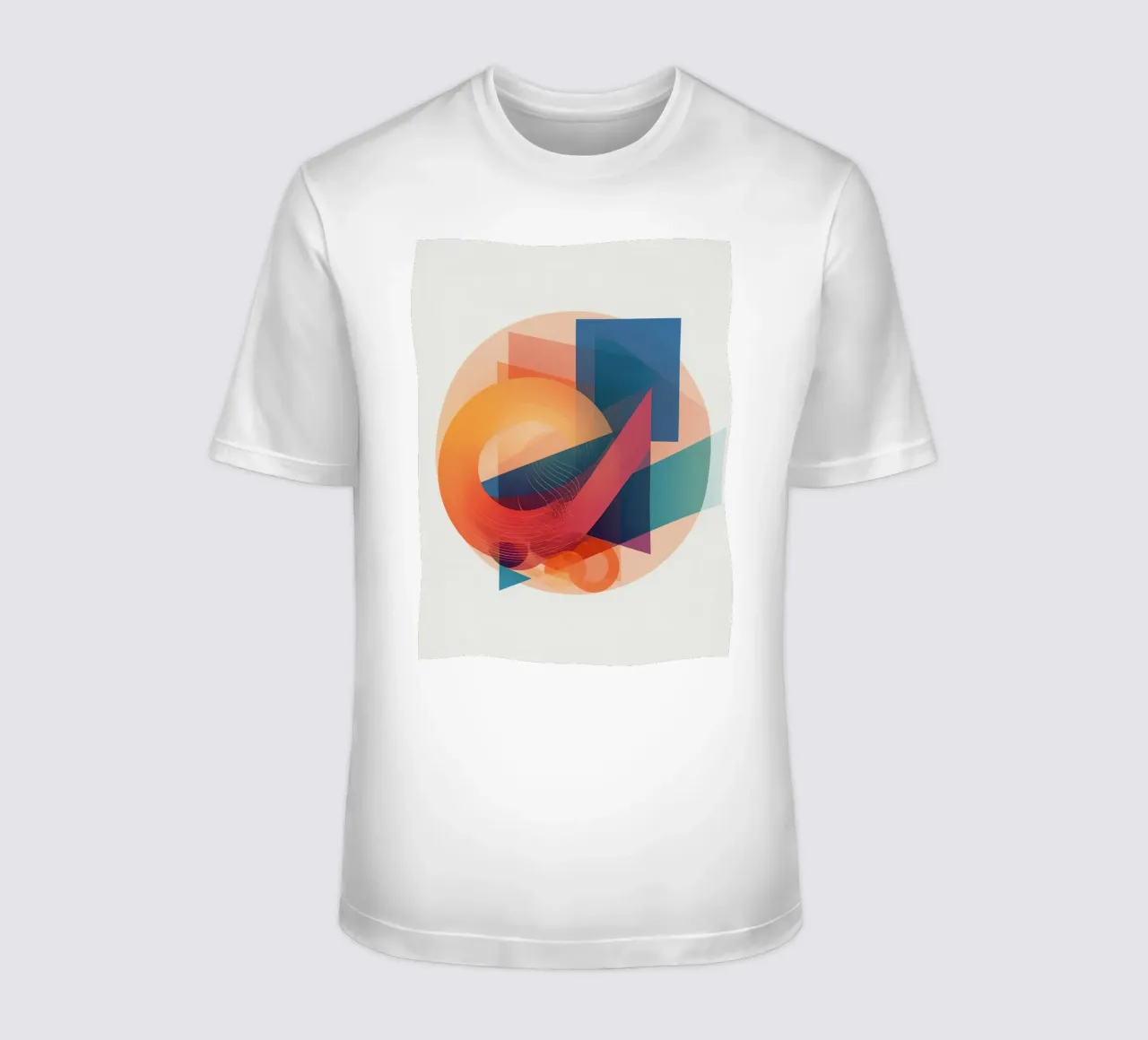 Abstract Geometric Composition with Circles Squares & Triang t-shirt by DesignDoodle