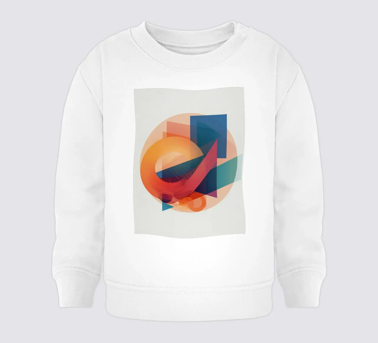 Composición geométrica abstracta con círculos, cuadrados y triángulos sudadera de bebé de DesignDoodle