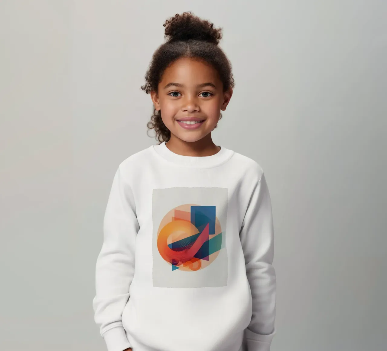 Composición geométrica abstracta con círculos, cuadrados y triángulos sudadera para niño de DesignDoodle