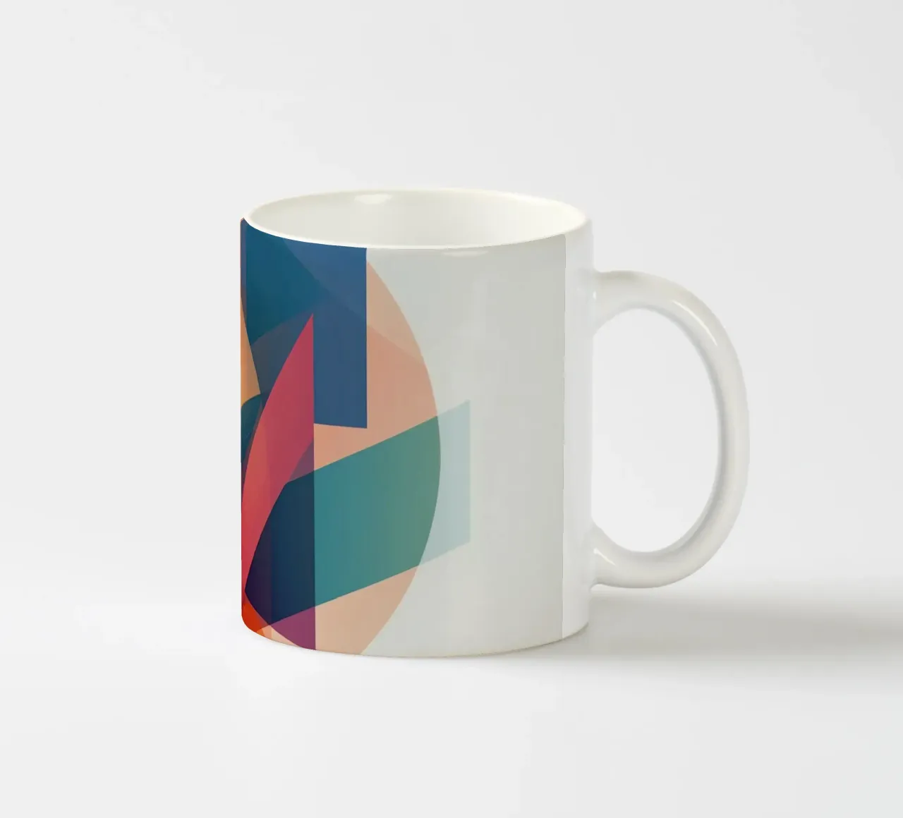 Abstract Geometric Composition with Circles Squares & Triang ceramic mug by DesignDoodle