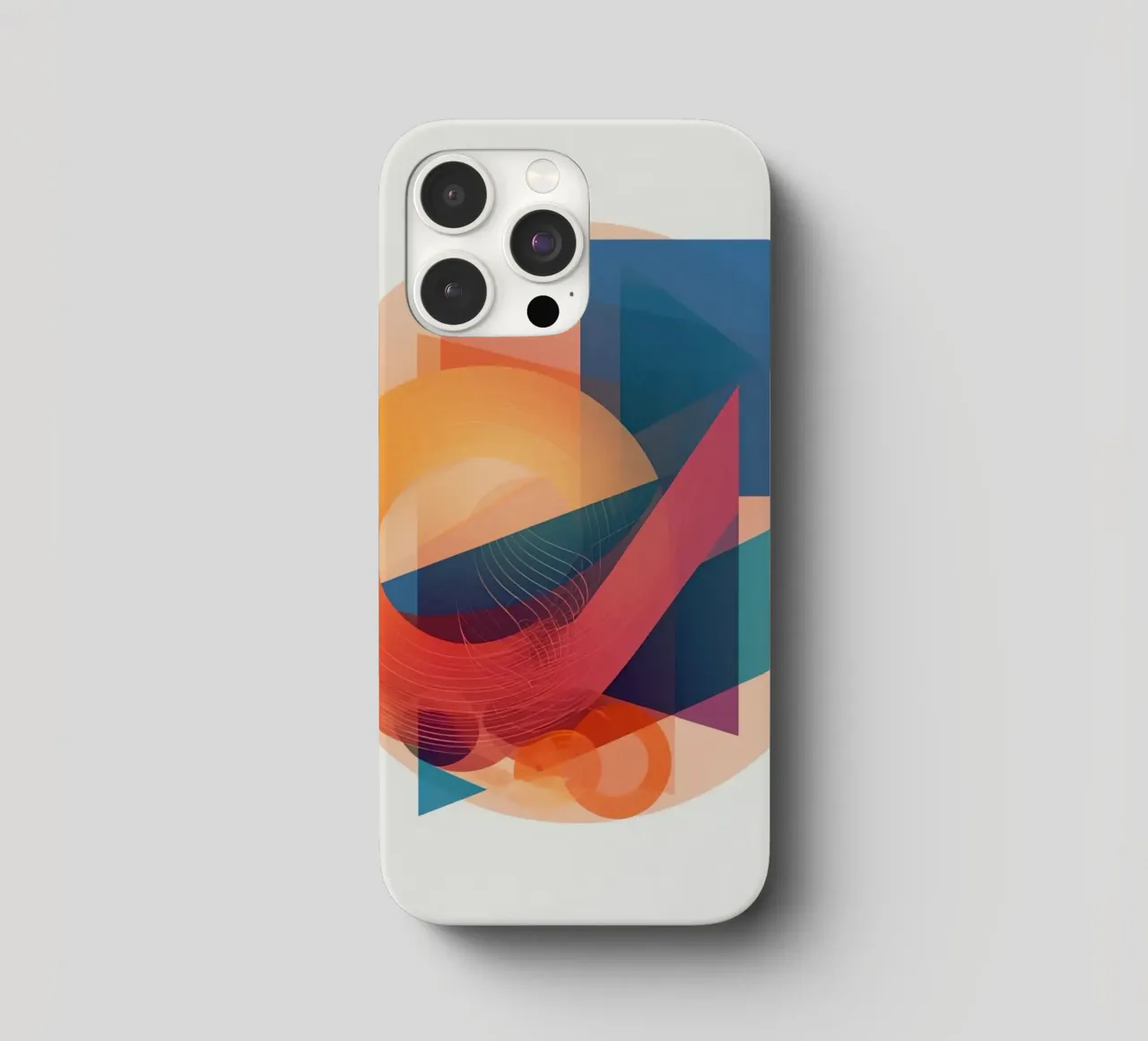 Abstract Geometric Composition with Circles Squares & Triang iphone case by DesignDoodle