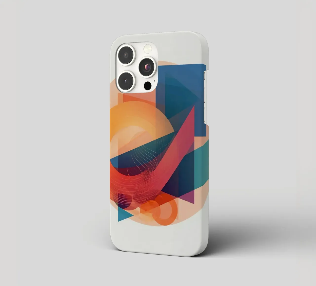 Abstract Geometric Composition with Circles Squares & Triang iphone case by DesignDoodle