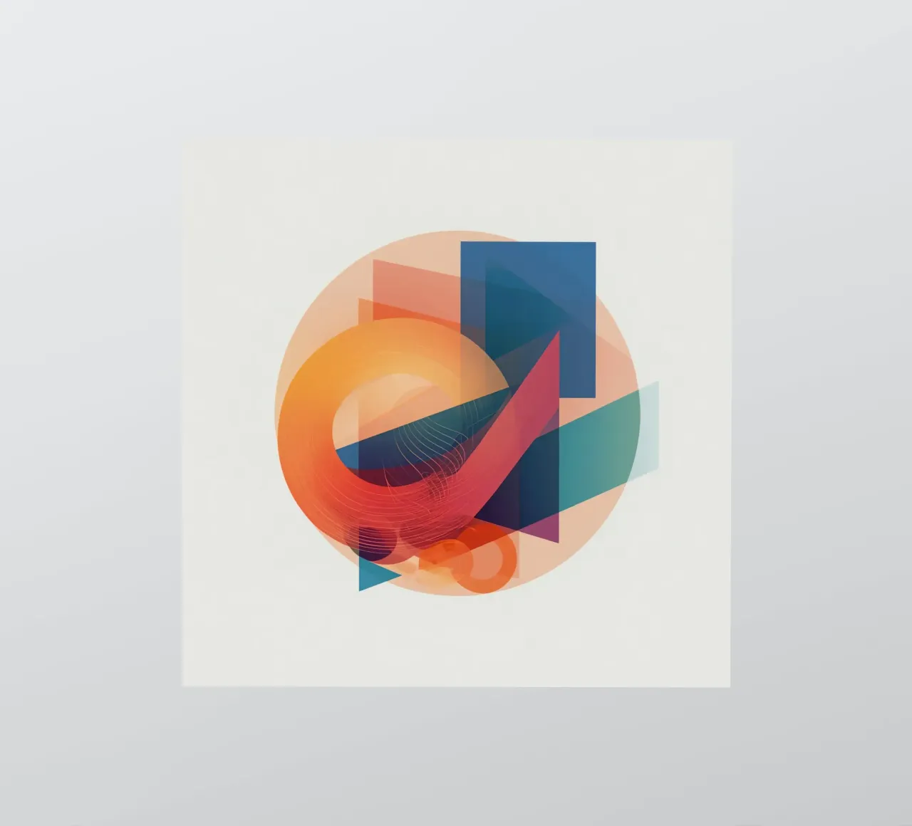 Abstract Geometric Composition with Circles Squares & Triang sticker by DesignDoodle