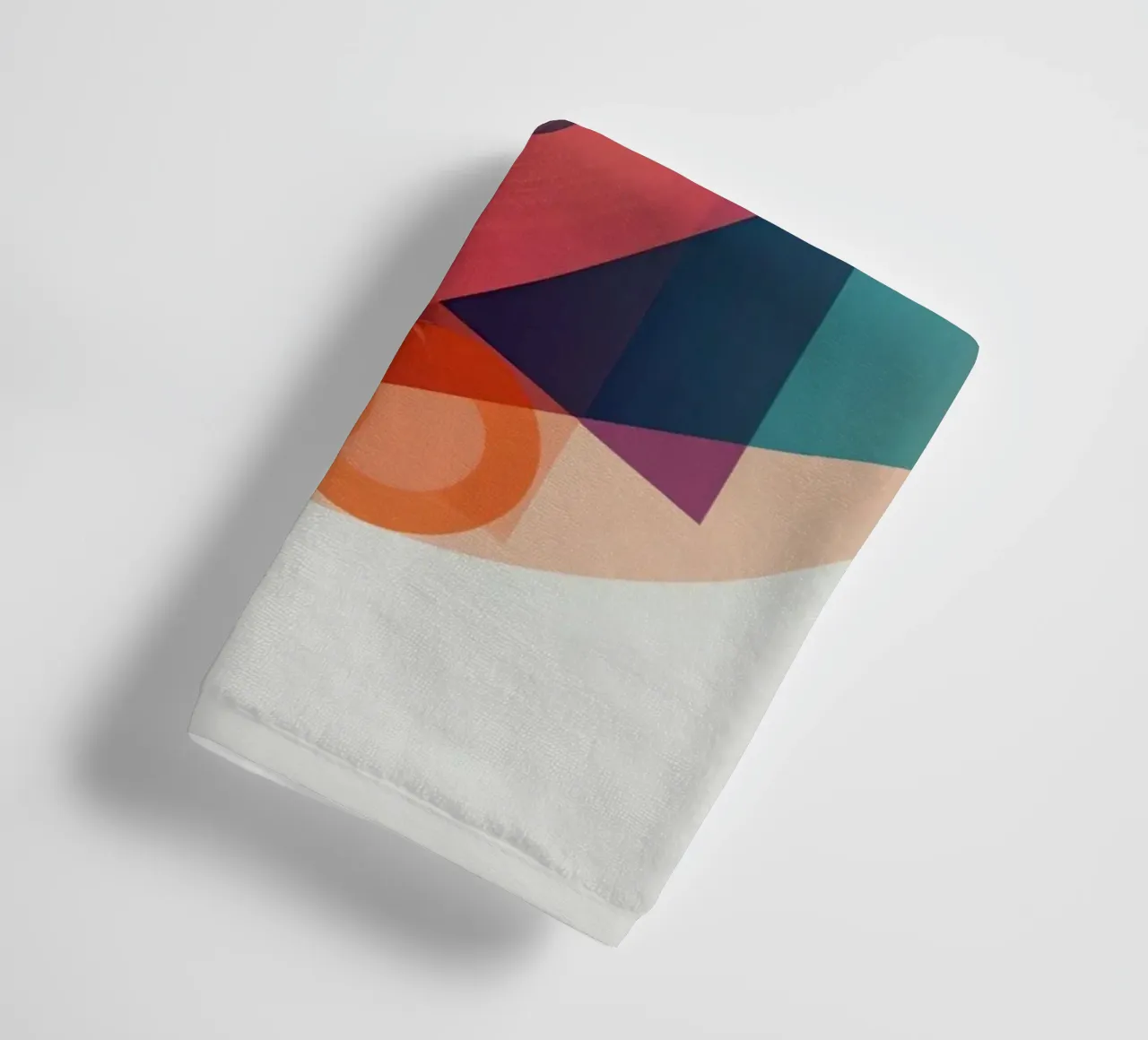 Abstract Geometric Composition with Circles Squares & Triang towel by DesignDoodle