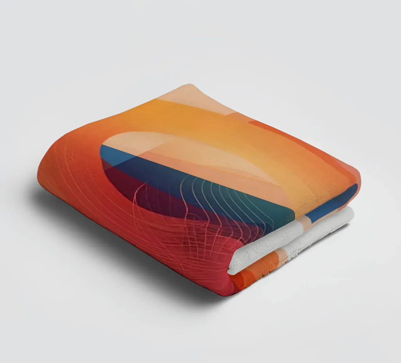 Abstract Geometric Composition with Circles Squares & Triang towel by DesignDoodle