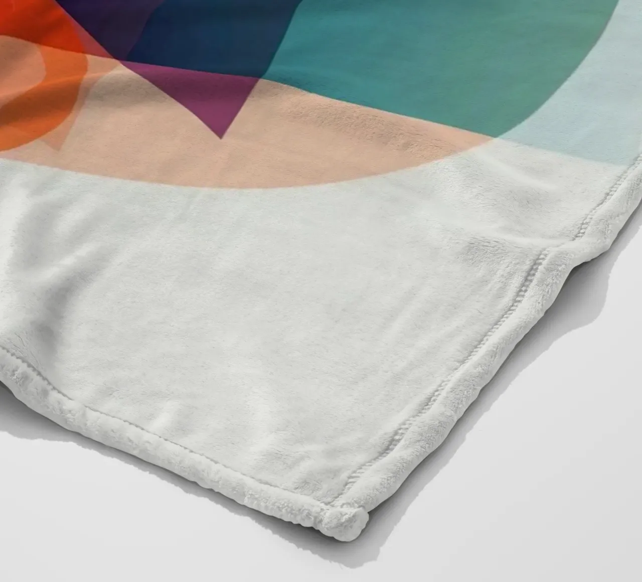 Abstract Geometric Composition with Circles Squares & Triang fleece blanket by DesignDoodle