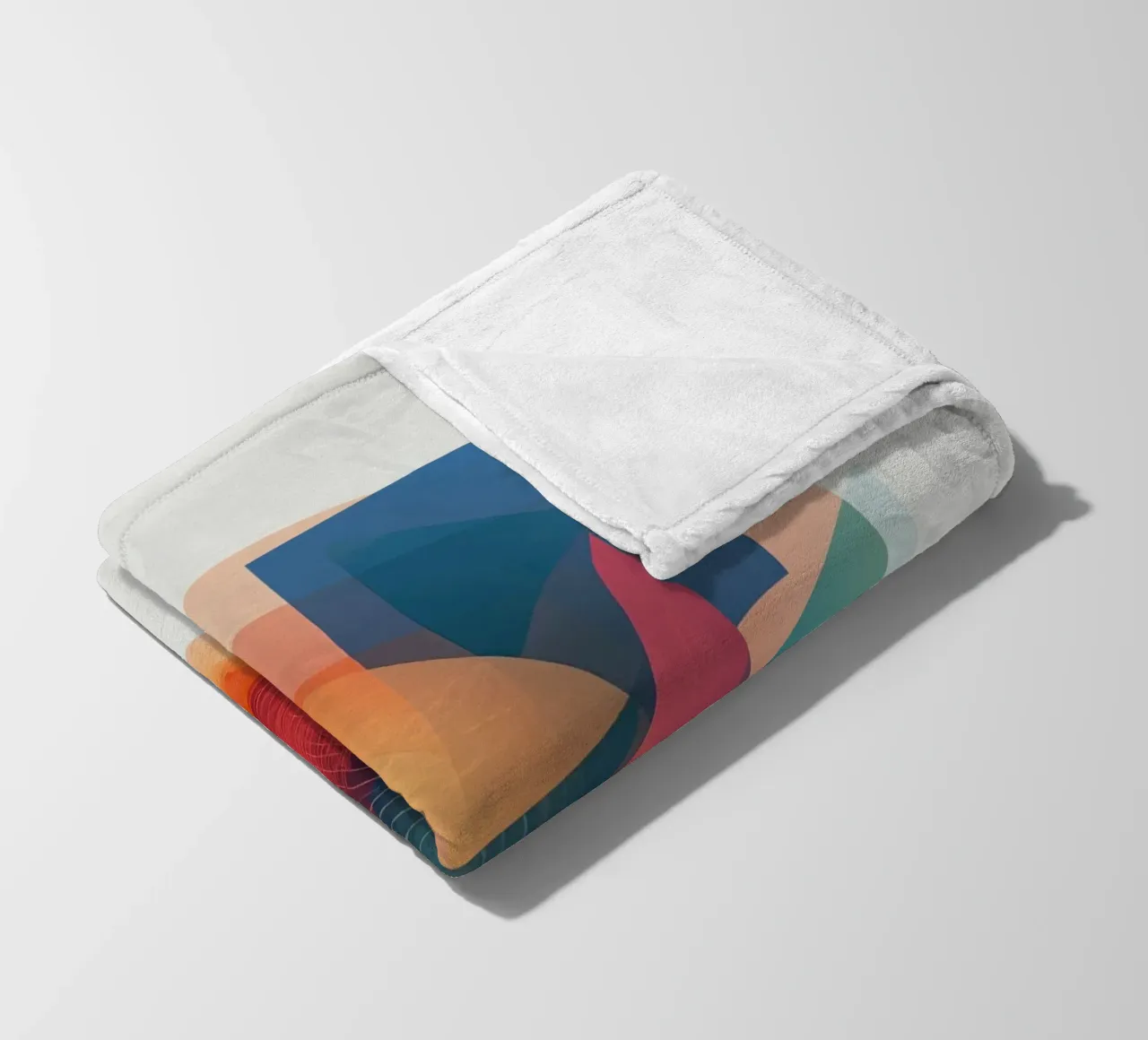 Abstract Geometric Composition with Circles Squares & Triang fleece blanket by DesignDoodle