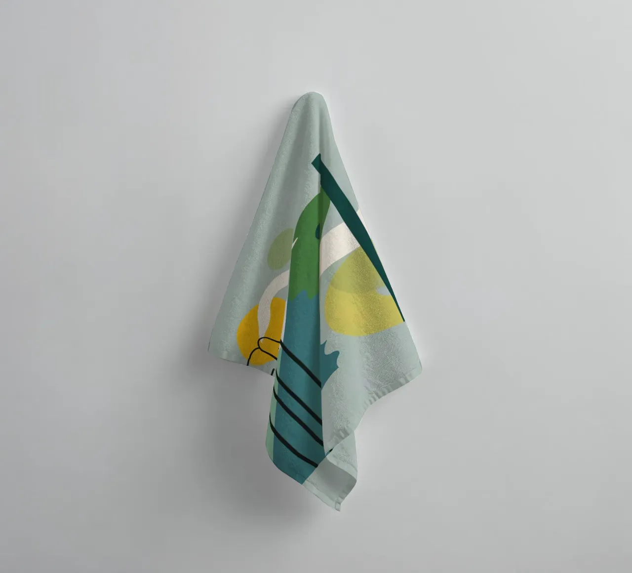 Abstract Geometric Composition with Ladder and Circular Art towel by DesignDoodle