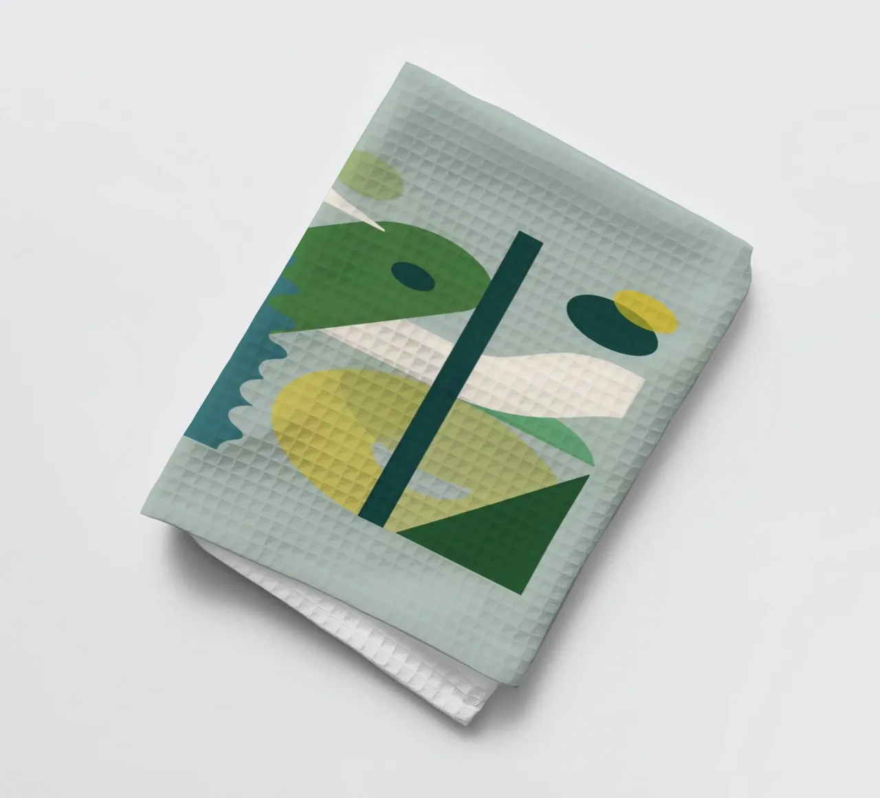 Composizione geometrica astratta con scala e arte circolare canovaccio da cucina da DesignDoodle
