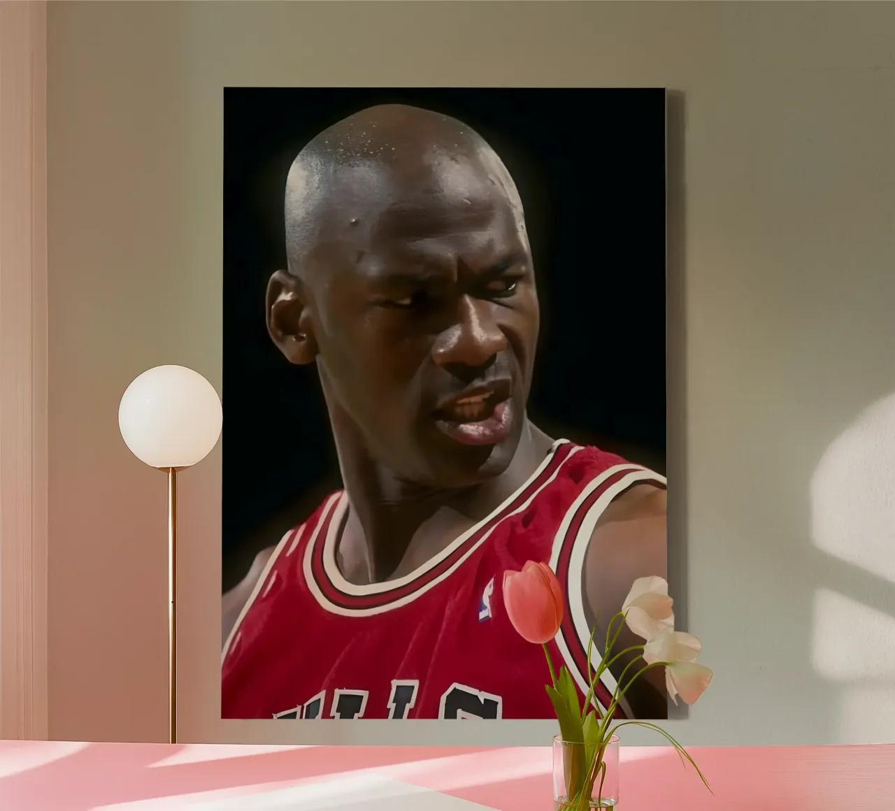 Michael Jordan tela con Cornice a cassetta da Low poly art