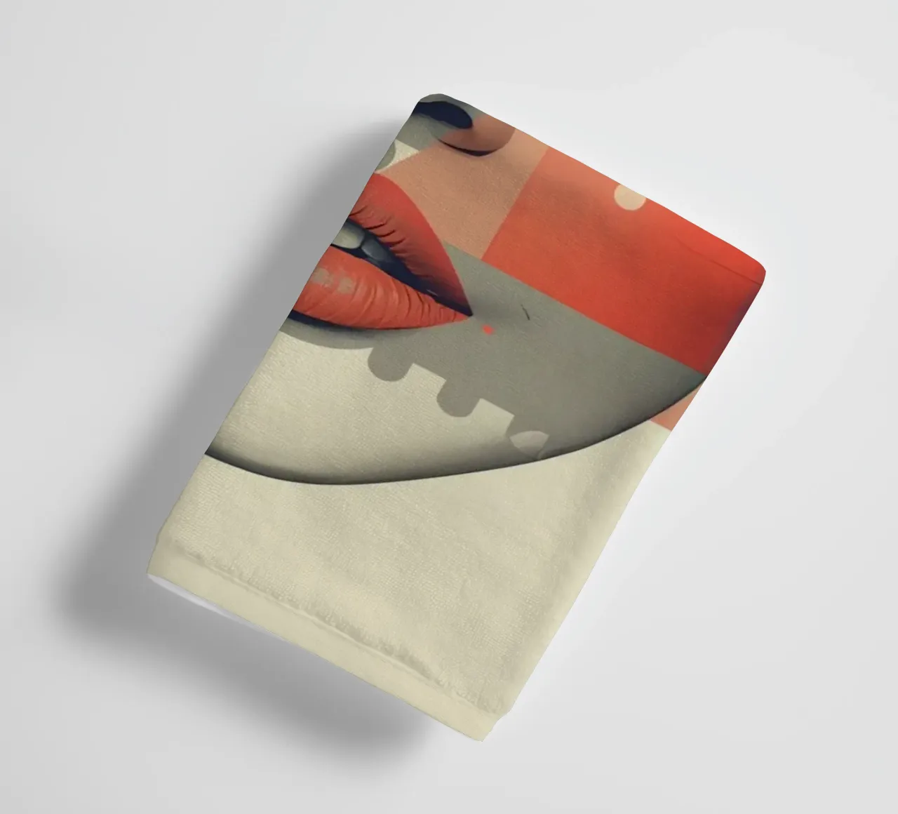 Abstract Geometric Portrait of Woman's Face with Shapes towel by DesignDoodle