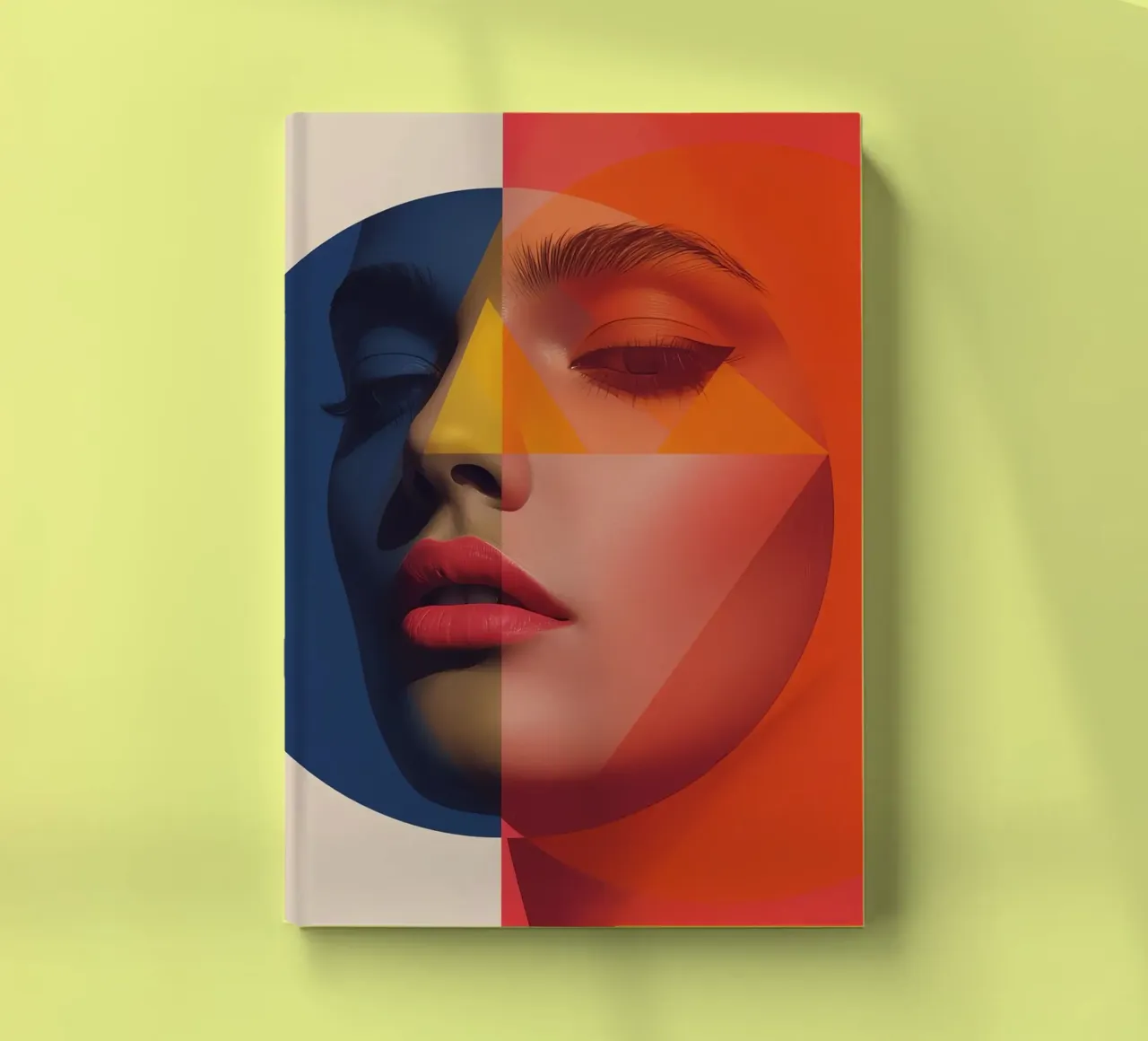 Abstract Geometric Portrait with Face and Shapes notebook by DesignDoodle