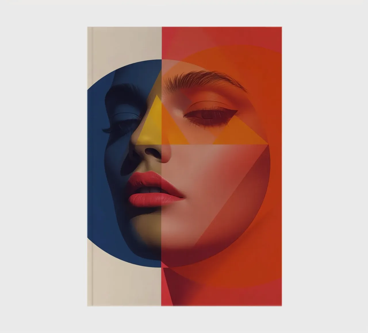 Abstract Geometric Portrait with Face and Shapes notebook by DesignDoodle