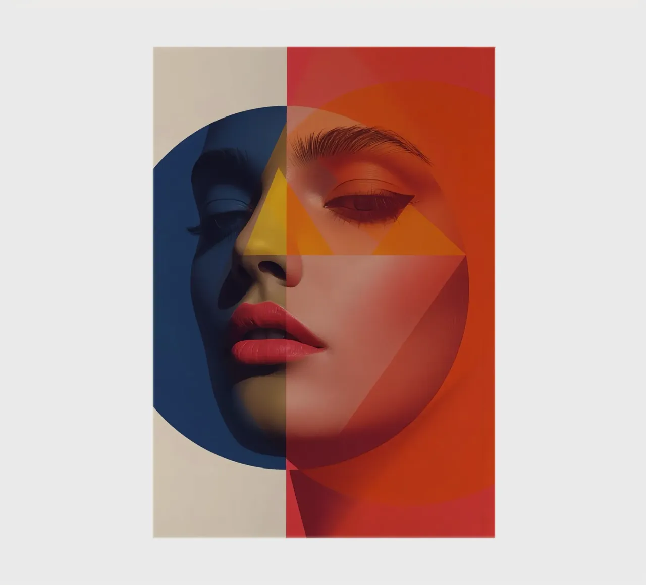 Abstract Geometric Portrait with Face and Shapes notebook by DesignDoodle