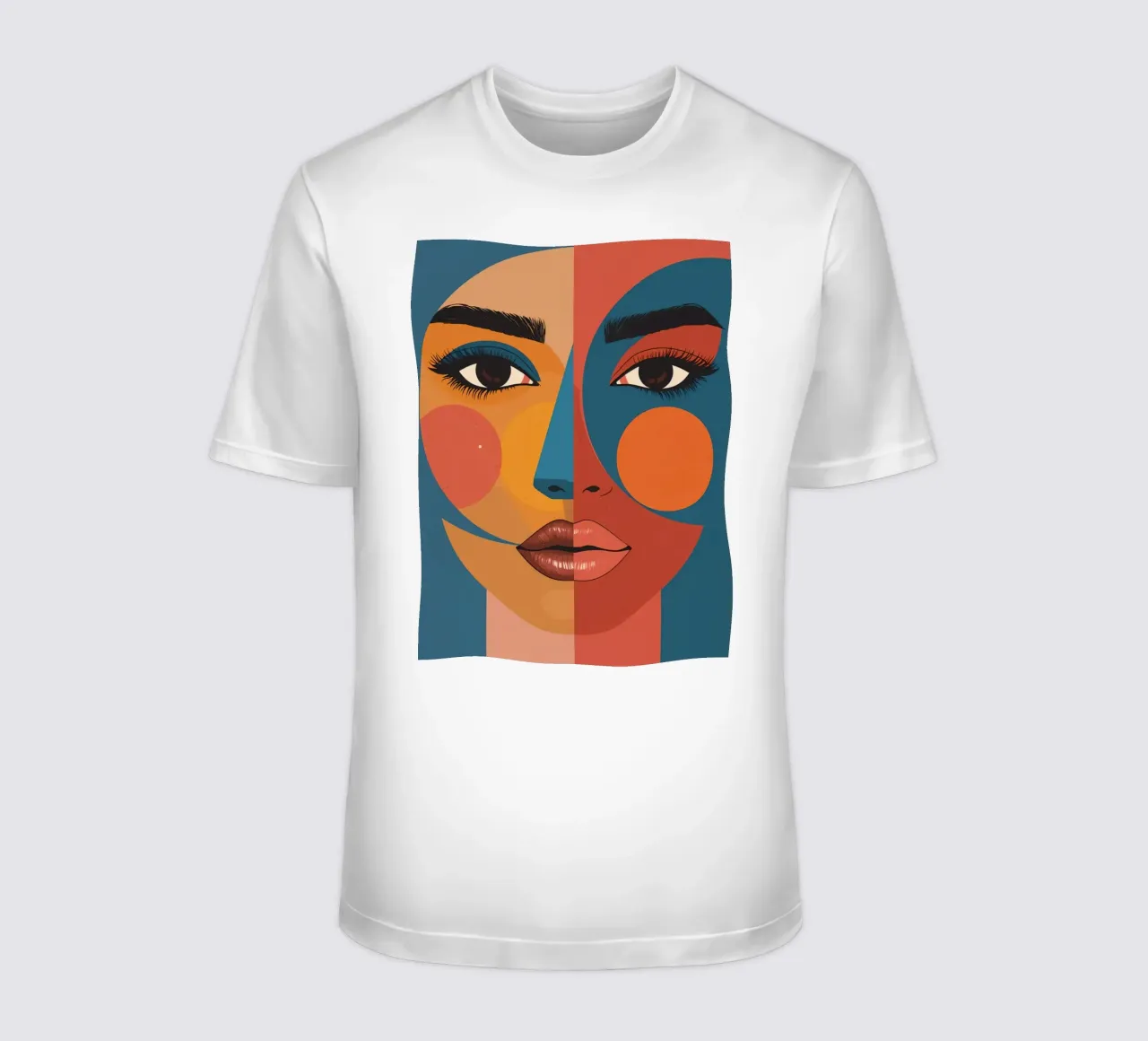 Ritratto astratto diviso da forme geometriche e colore t-shirt da DesignDoodle